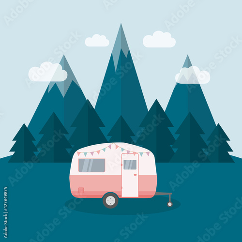 camper summer holiday on a road trip © krissikunterbunt