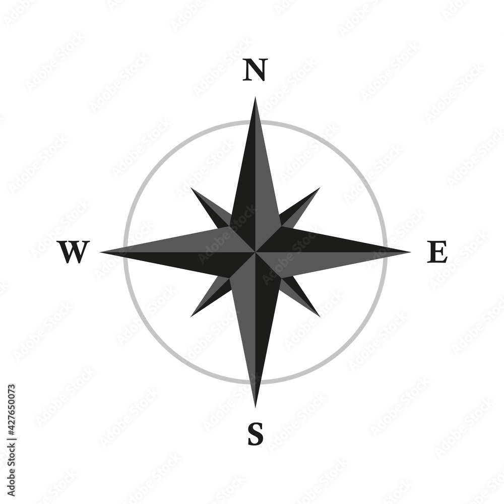 basic compass wind rose isolated on white background basic compass wind rose isolated on white background