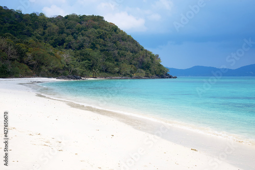 White sand beach and mountain : Hey island, Phuket, Thailand