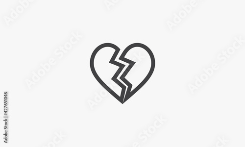 breakup line icon. isolated on white background.
