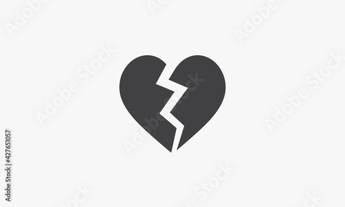 broken heart icon vector illustration. isolated on white background.