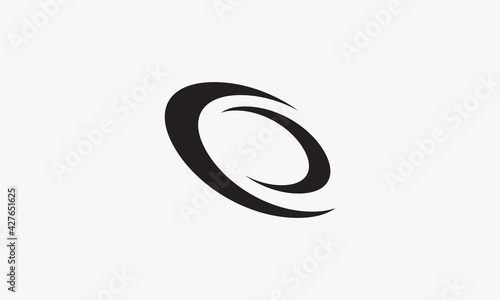 oval curved vector illustration on white background. creative icon.
