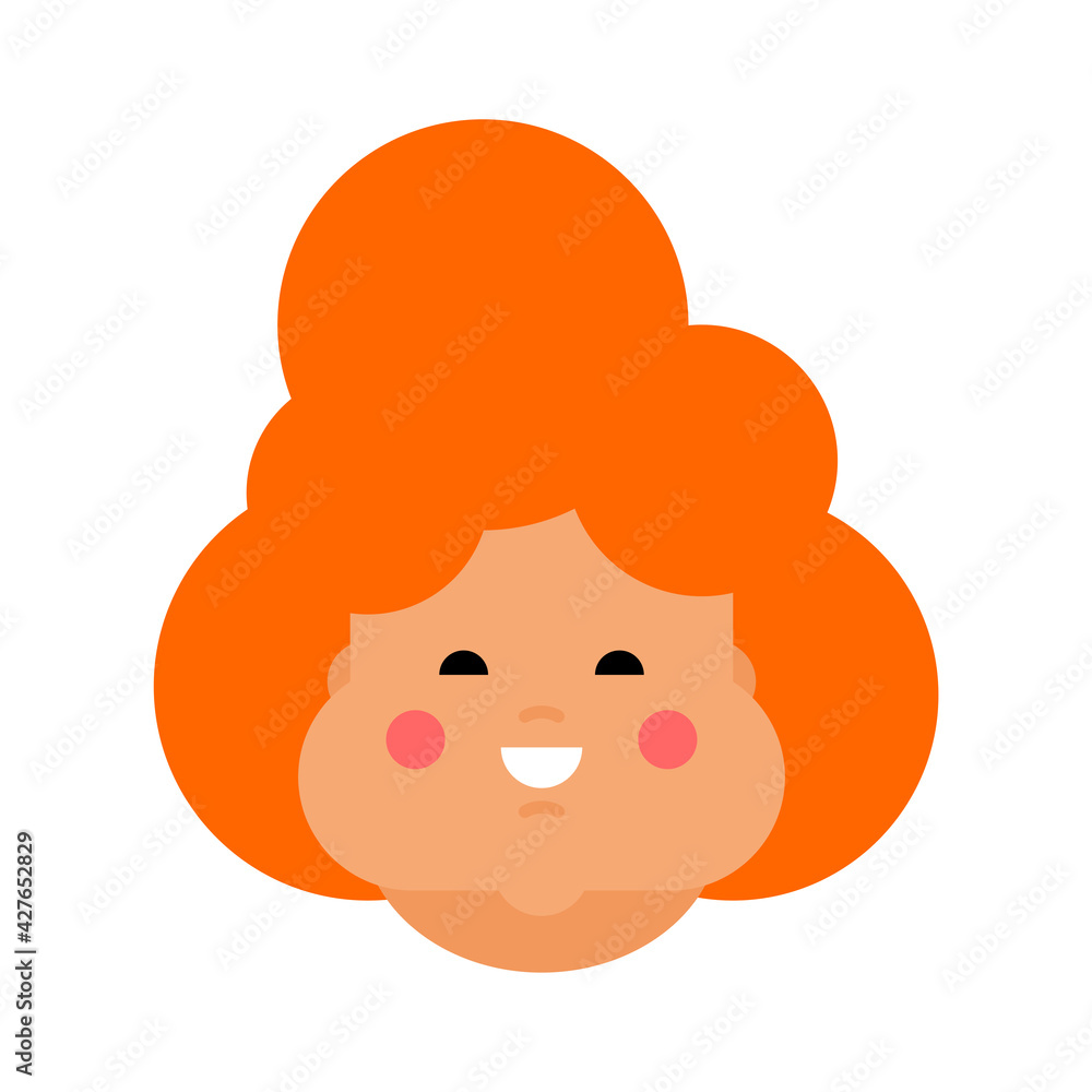 Fat cheerful woman portrait. vector illustration Fat cheerful woman portrait. vector illustration