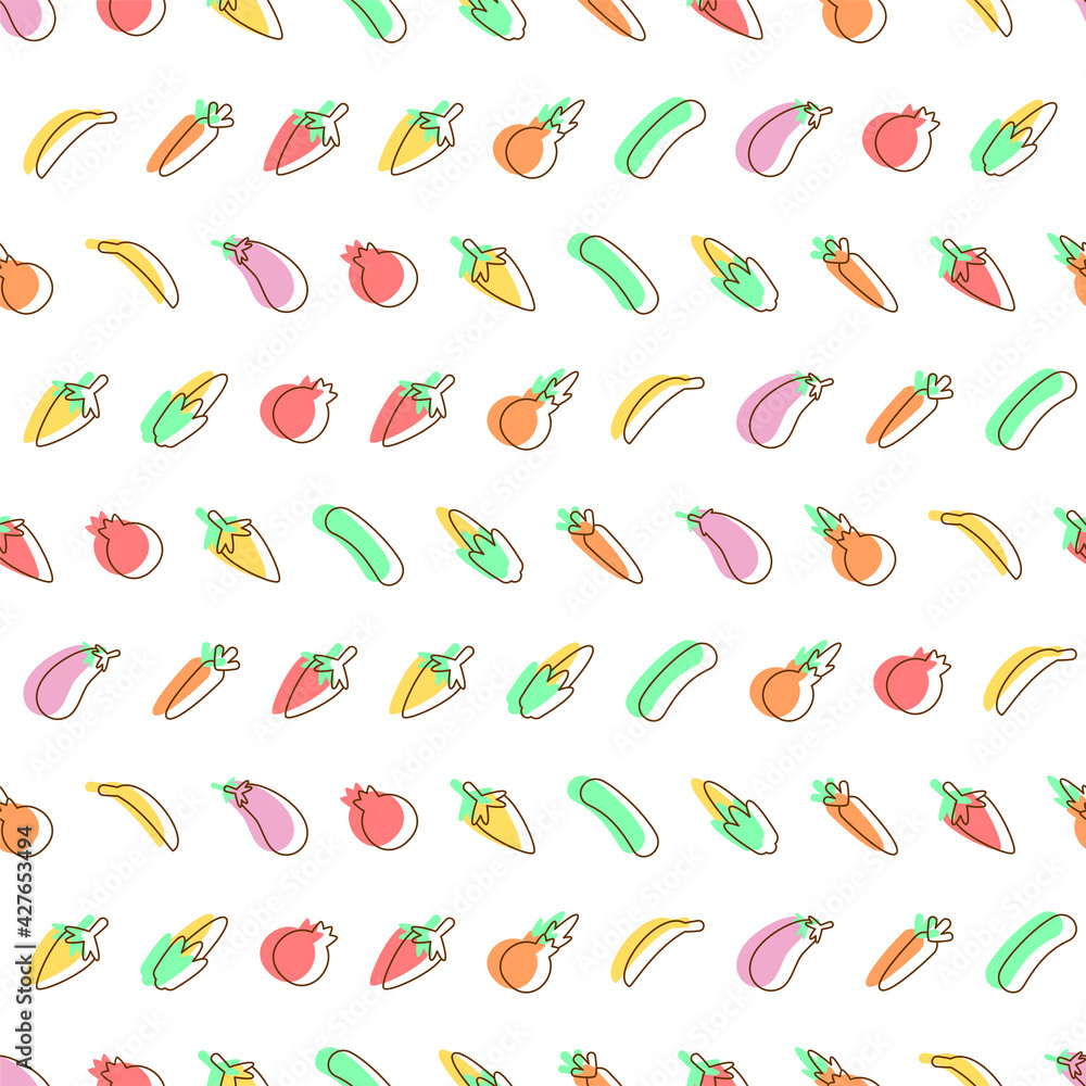 Vegetables pattern seamless. Vegetarian pattern seamless. vector texture Vegetables pattern seamless. Vegetarian pattern seamless. vector texture
