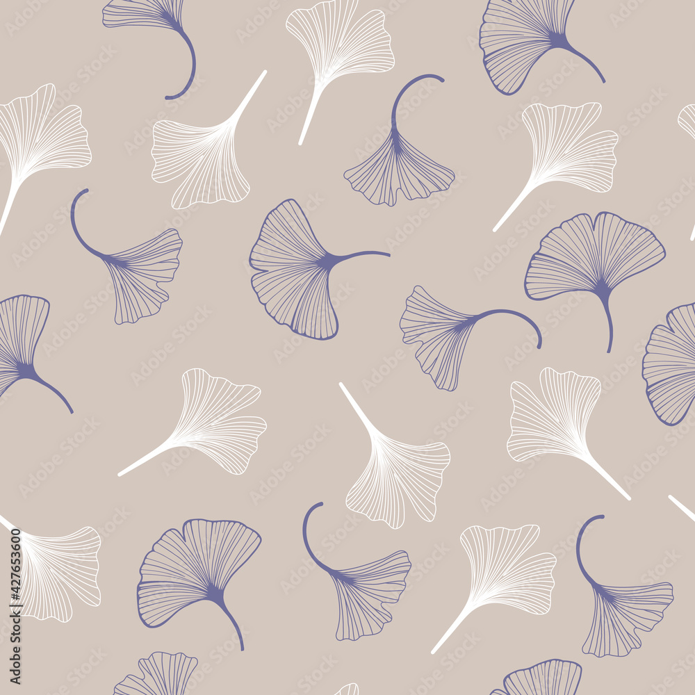 Ginkgo biloba seamless pattern leaves. Hand drawing for logo wedding cards, cosmetics, tattoo, spa, jewelry, yoga design. Vector illustration in a minimal linear style.
Ginkgo biloba seamless pattern leaves. Hand drawing for logo wedding cards, cosmetics, tattoo, spa, jewelry, yoga design. Vector illustration in a minimal linear style.