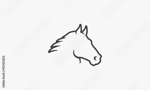 Fototapeta Naklejka Na Ścianę i Meble -  horse vector illustration on white background. creative icon.