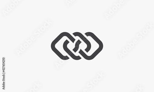 three square bind each other vector illustration on white background. creative icon.