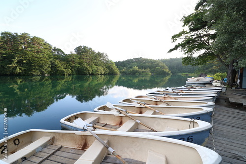 夏の福島県の裏磐梯の五色沼