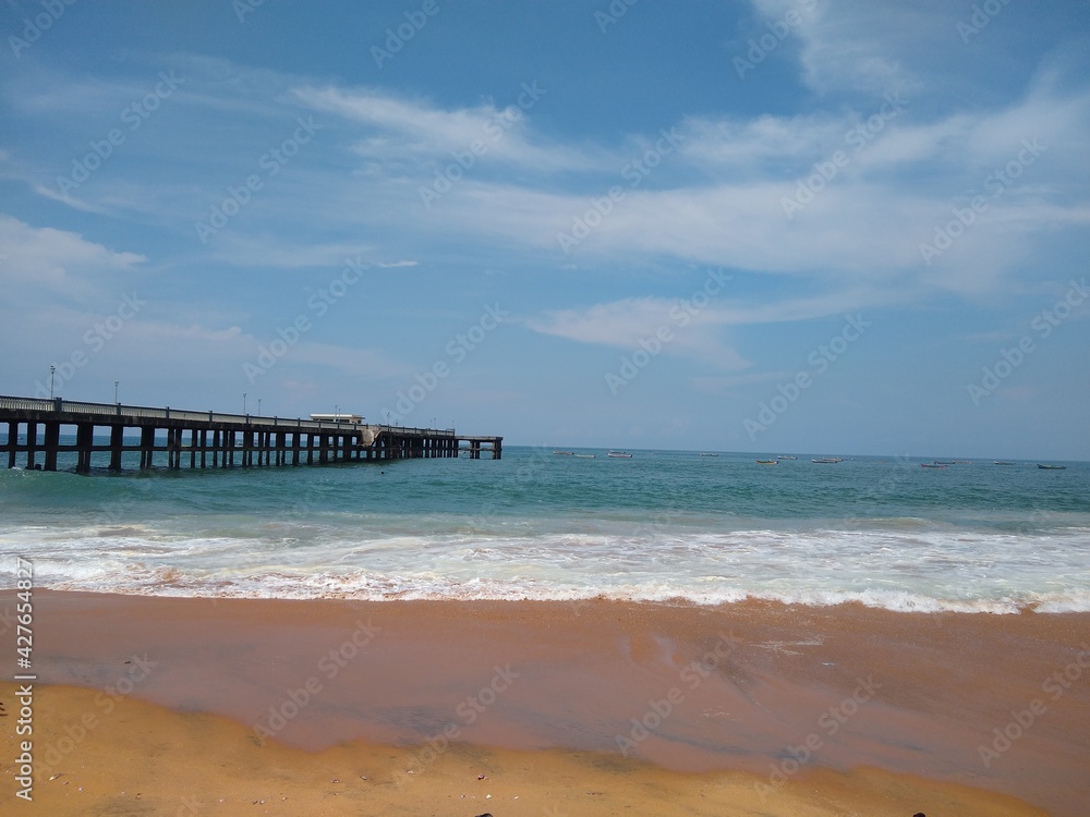 Valiyathura sea bridge, seascape view, Thiruvananthapuram Kerala Valiyathura sea bridge, seascape view, Thiruvananthapuram Kerala