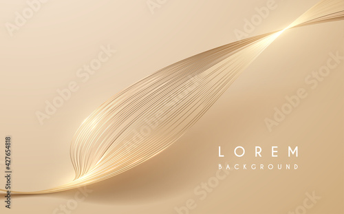 Abstract gold threads background with glow effect