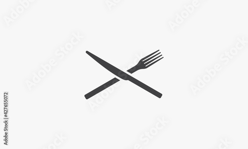 knife and fork crossed vector illustration on white background. creative icon. © Rasendria