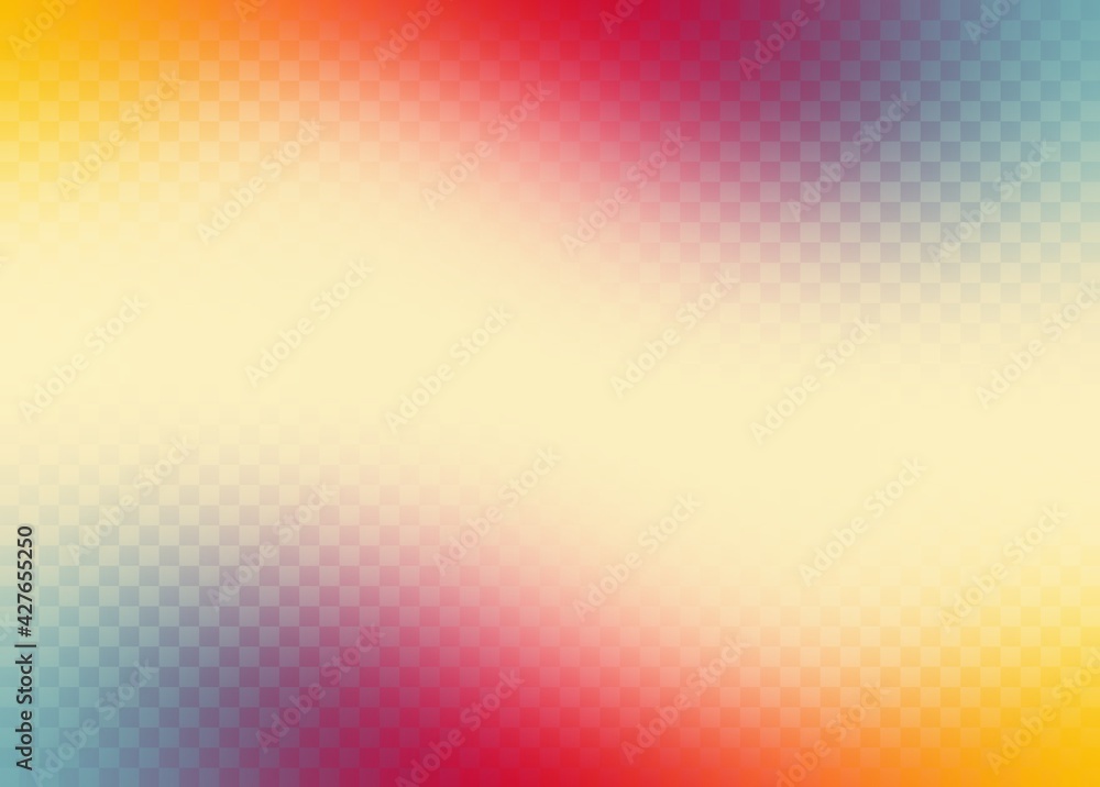 Checkered pattern cover yellow red blue gradient wave top and dawn on light empty background. Creative abstract decor.