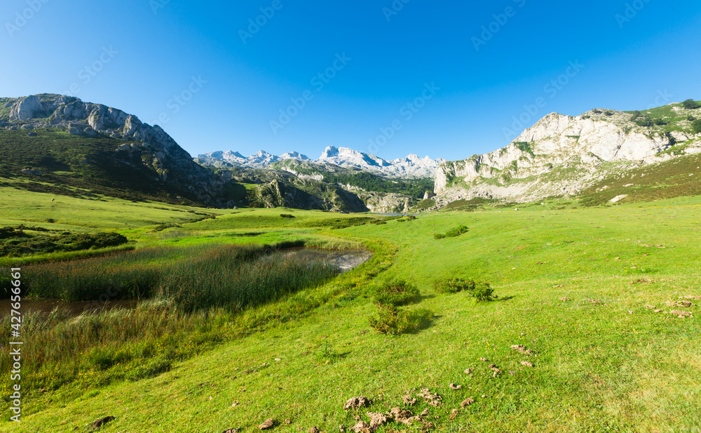 landscape views of national park peaks of europe