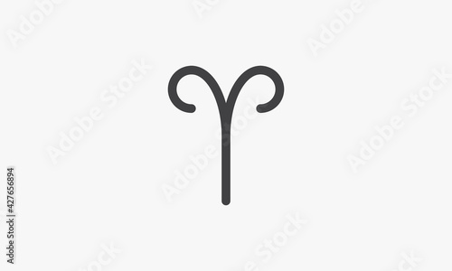 aries horoscope icon. vector illustration. isolated on white background.