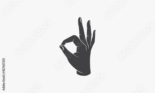 OK hand gesture icon. vector illustration. isolated on white background.