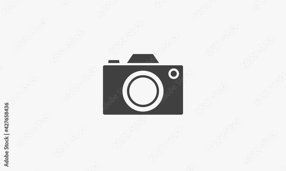 camera vector illustration on white background. creative icon. camera vector illustration on white background. creative icon.
