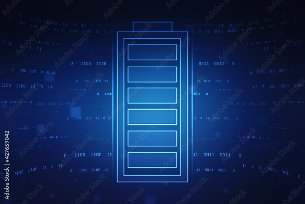 Battery Icon in digital background, energy power concept, Energy Efficiency Concept, alternative energy background Battery Icon in digital background, energy power concept, Energy Efficiency Concept, alternative energy background
