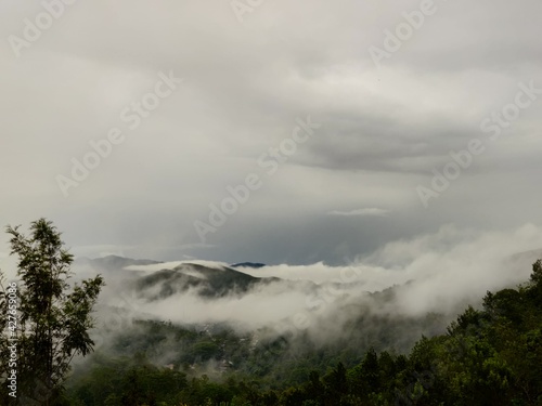 clouds over the mountains