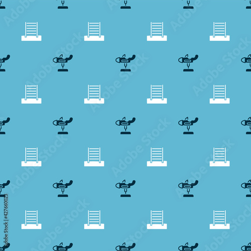 Set Swing plane and Swedish wall on seamless pattern. Vector