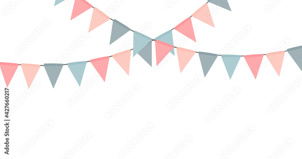 Party flag garland isolated on white background. Vector Illustration Party flag garland isolated on white background. Vector Illustration