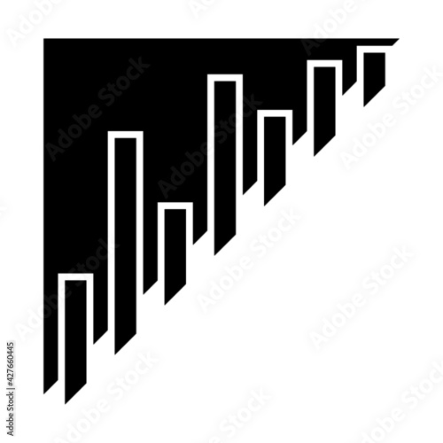 Stock market graph icon isolated on white background