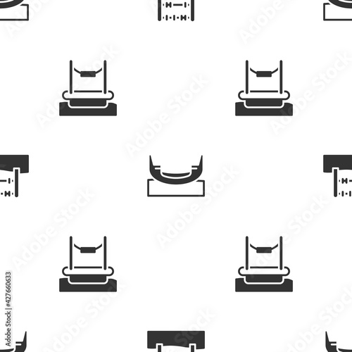 Set Abacus, Boat swing and Bungee on seamless pattern. Vector