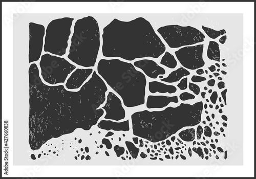 Minimalist design poster with abstract organic shapes composition