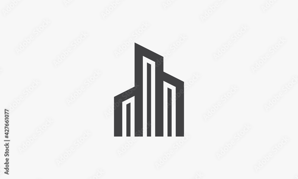 simple line building icon. isolated on white background. vector illustration. simple line building icon. isolated on white background. vector illustration.