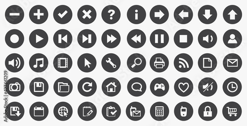 circle icon set. symbol button for web and mobile.