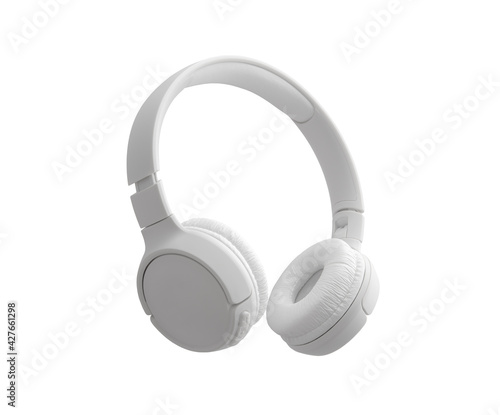 single white bluetooth wireless headphones photo