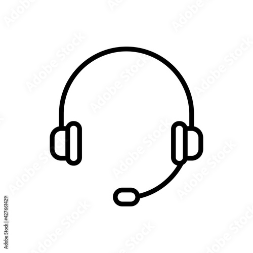 Headphone line icon. Earphones linear sign. Vector isolated on white