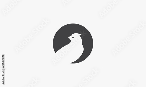 Schilderij op canvas circle icon bird cardinal vector illustration.