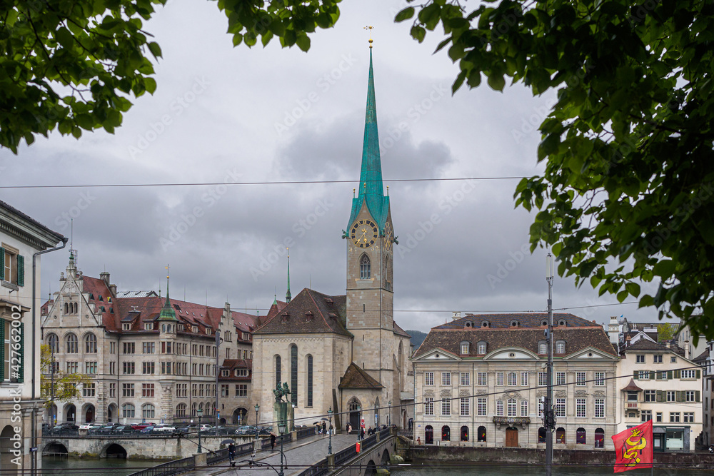 Imperial Abbey of Fraumunster (Reichskloster Fraumunster) in Zurich, Switzerland