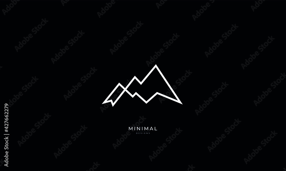 A line art icon logo of a minimal mountain, peak, summit
A line art icon logo of a minimal mountain, peak, summit