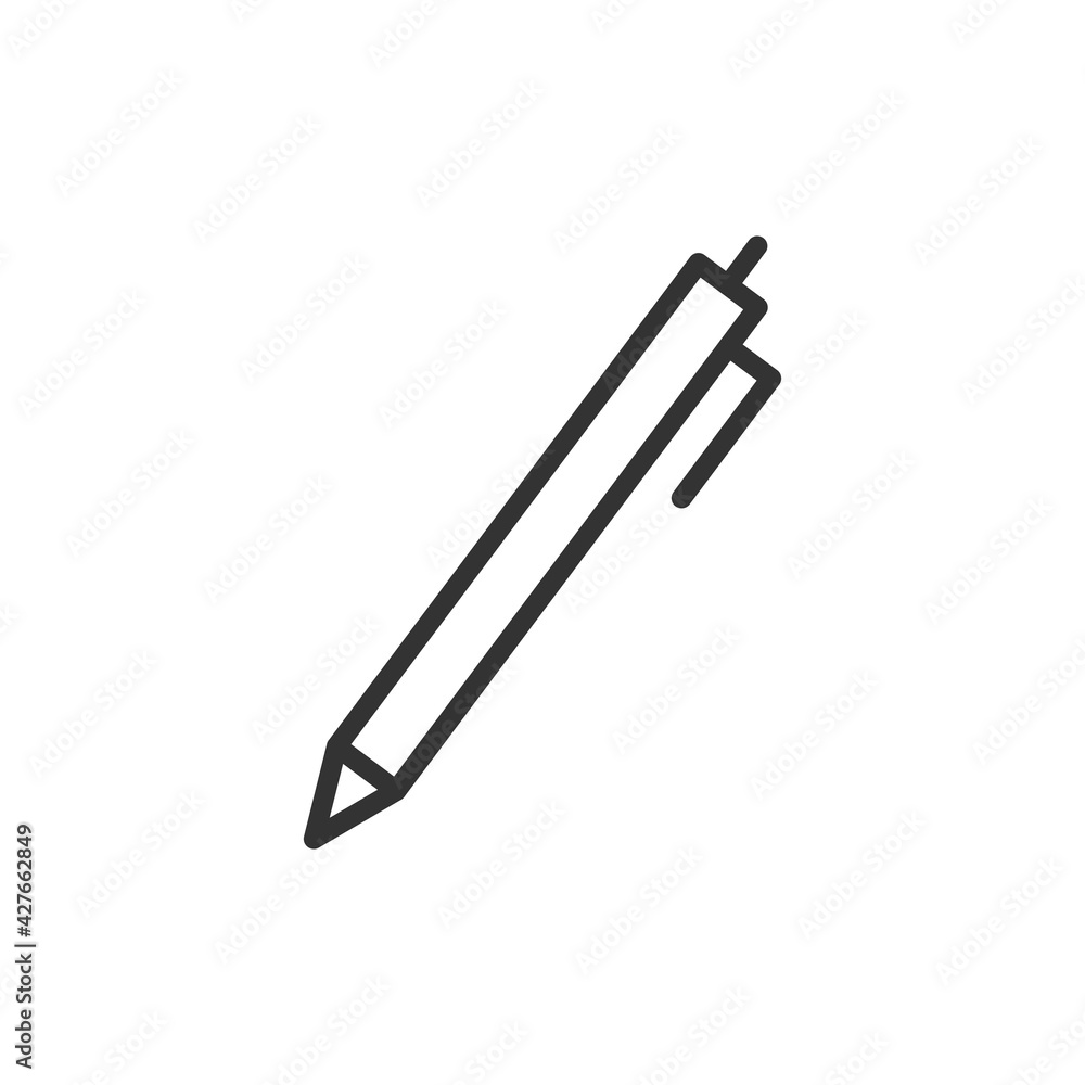 Pen outline icon. Business linear symbol. Pencil line black sign. Vector illustration isolated on white. Pen outline icon. Business linear symbol. Pencil line black sign. Vector illustration isolated on white.