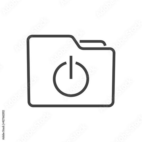 Icono carpeta con símbolo start con lineas en color gris