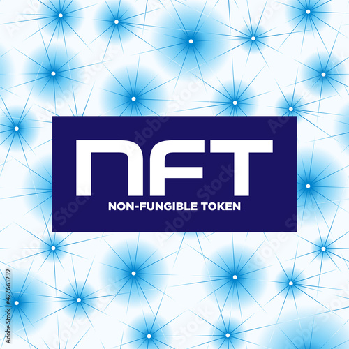 NFT non fungible token logo header banner vector illustration. Digital Art Concept.