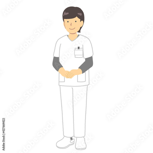 Female nurse : Align hands