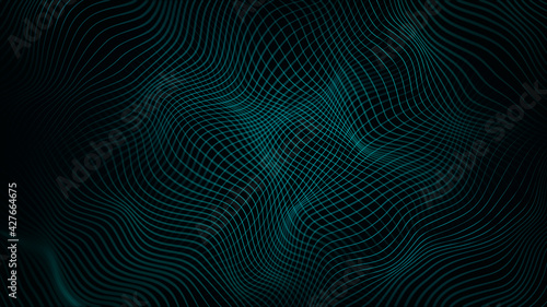 Abstract Background With Digital Data Fractal Mesh  Illustration of an abstract fractal digital technology background with blur focus and ornamental shape