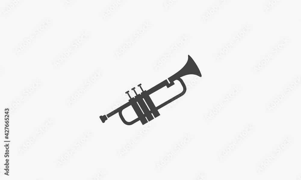 trumpet icon. isolated on white background. vector illustration. trumpet icon. isolated on white background. vector illustration.