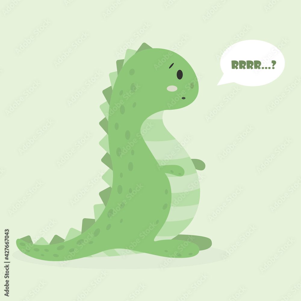 Little green dinosaur says Rrrr Little green dinosaur says Rrrr