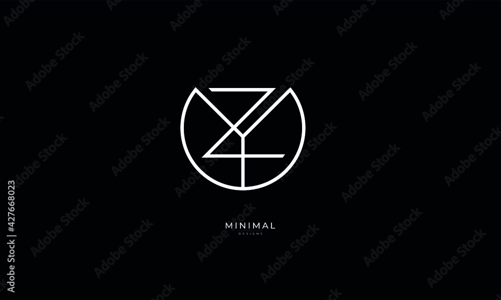 Alphabet letter icon logo YZ or ZY Alphabet letter icon logo YZ or ZY