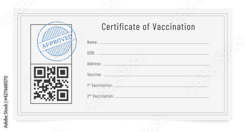 Vaccine passport. Flu shots record card. International certificate of vaccination.