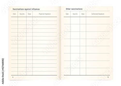 International vaccine record card. Certificate of vaccination.