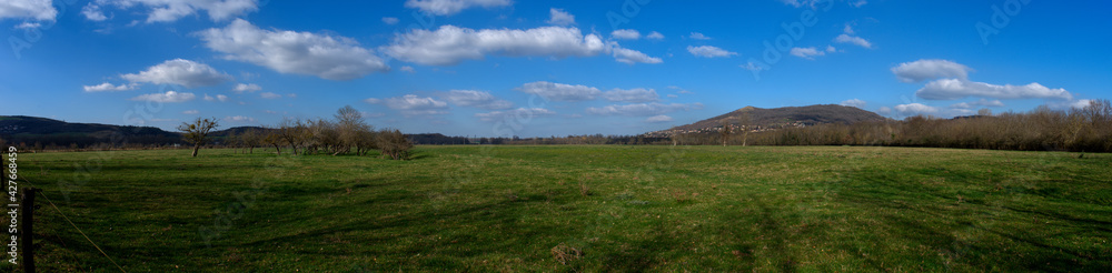 panoramic view of the meadow in Auvergne. Cournon d'Auvergne