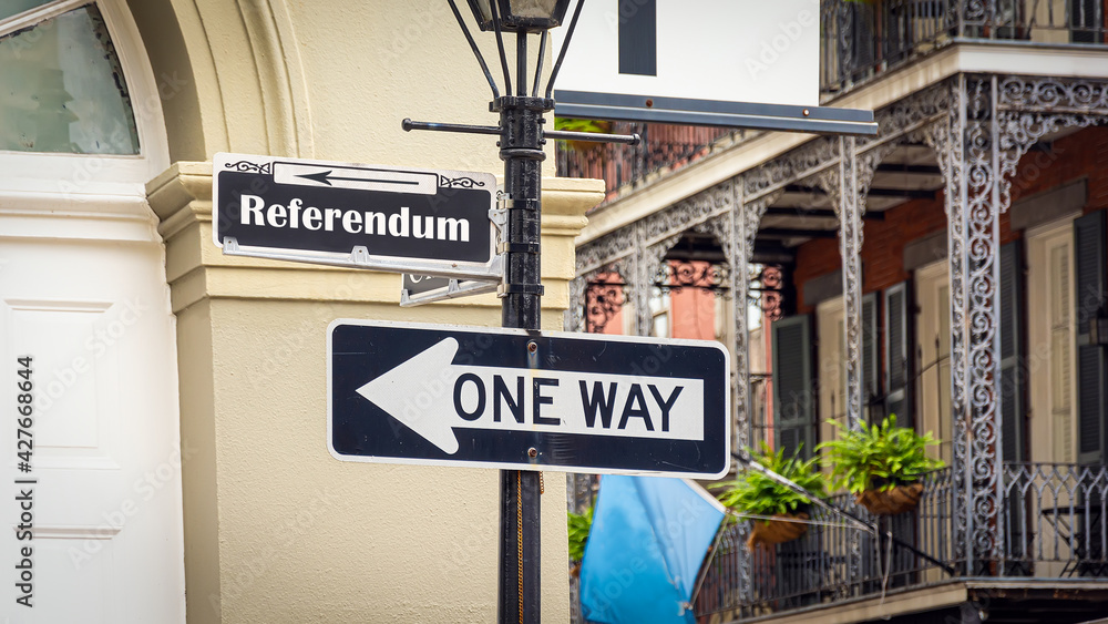 Fototapeta premium Street Sign to Referendum