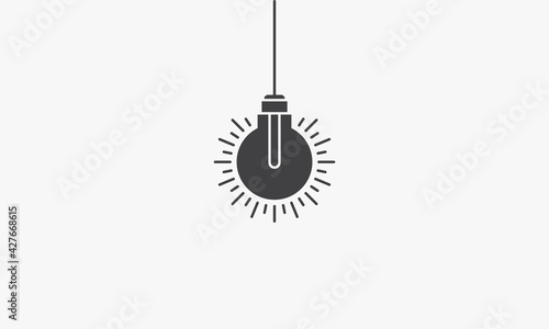 lightbulb with cable icon design vector illustration on white background