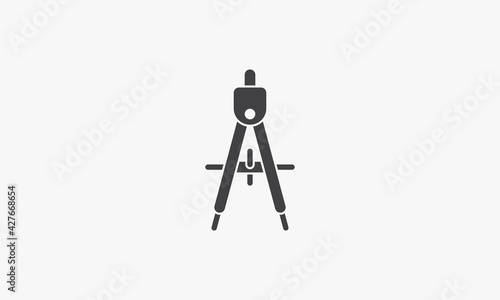 scale compass divider icon. isolated on white background.