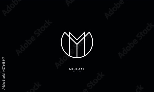 Alphabet letter icon logo YM or MY