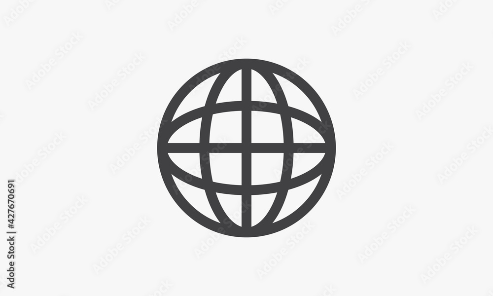line icon globe. isolated on white background. line icon globe. isolated on white background.